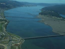 Bridges over Bio Bio river in Concepción, Chile.